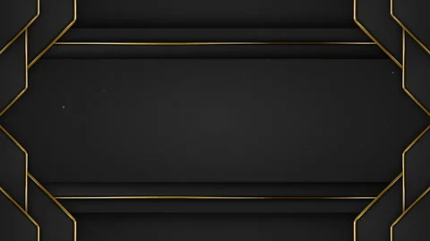 Black Gold Border Frame Particles Awards Trailer Titles Background Loop Video stock 337598318