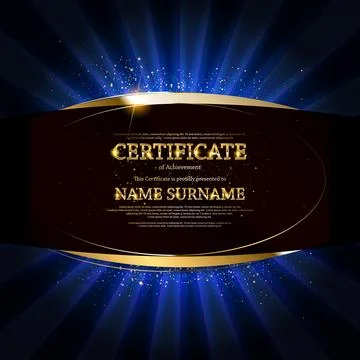 Black gold elegant certificate template Stock Illustration
