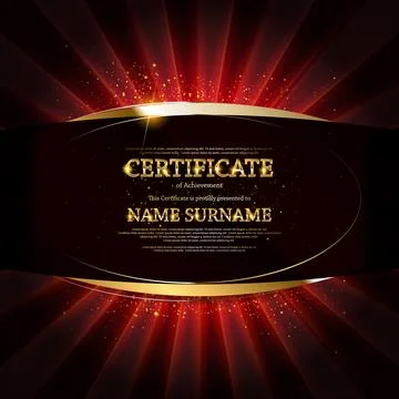 Black gold elegant certificate template Stock Illustration