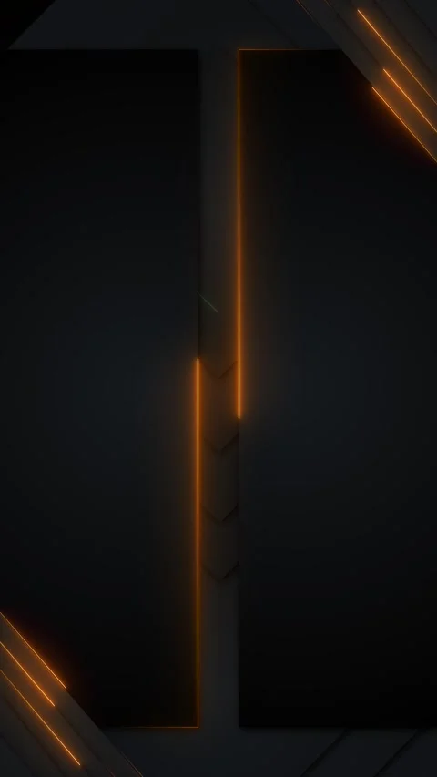 Black gold futuristic panel design glowing orange edges, layered dark shapes, sm Stock Footage 340413400