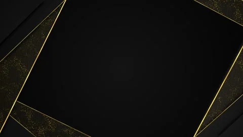 Black gold geometric corner dotted triangular texture, premium dark center, shar Stock Footage 340456984
