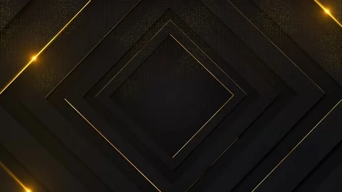 Black gold geometric diamond background layered dark panels, metallic line Stock Footage 334103460