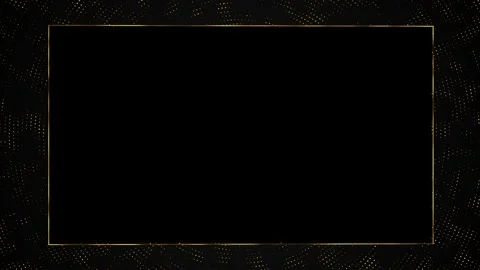 Black gold glitter frame dotted particle border, empty center space, luxury Stock Footage 334127516