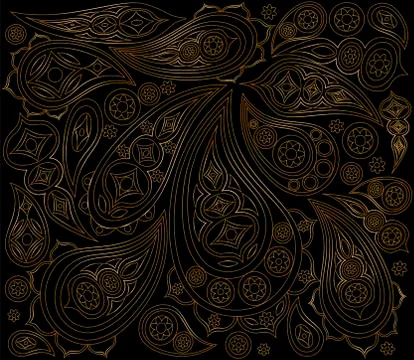 Black gold indian pattern. Vector. Ornament arabic Stockillustratie