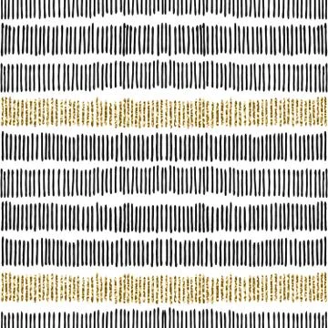 Black &amp; Gold Lines Seamless Pattern Illustrazione stock
