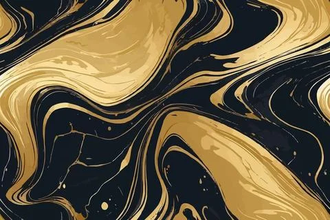 Black gold luxury marble pattern background wallpaper vector design. Abstract Stock Illustration