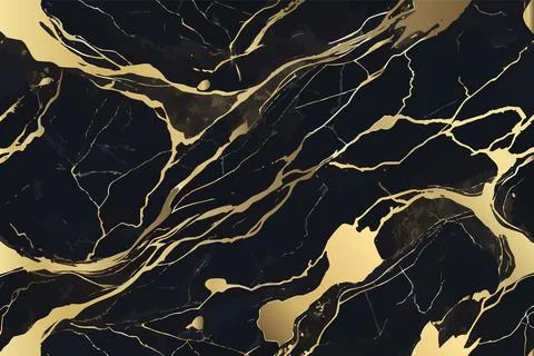 Black gold luxury marble pattern background wallpaper vector design. Abstract Stock Illustration