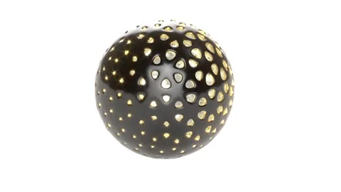Black gold morph abstract abject on white bg able to loop endless Stock Footage 314458643