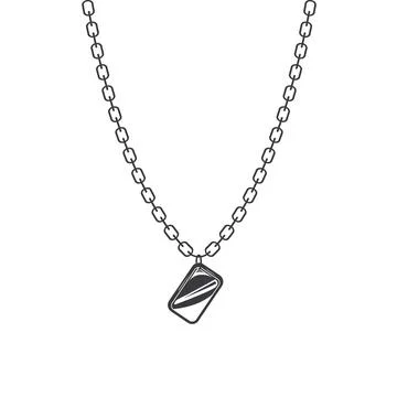 Black gold necklace vector element design,with fine gold in square shape, h.. Stock Illustration