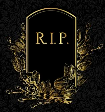 Black gold vector card invitation floral backdrop Stock Illustration