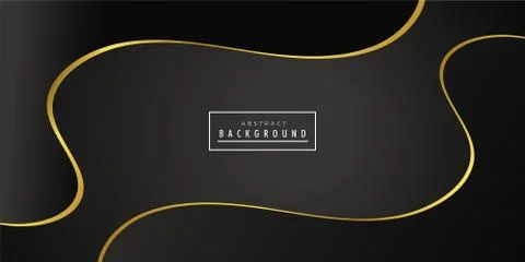 Black golden creative wave background design Illustrazione stock