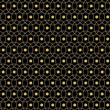Black golden seamless pattern geometric shape chic luxury background Stock Photos