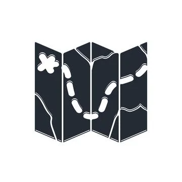Black Golf course layout icon isolated on white background.  Vector Stockillustratie