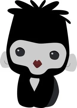 Black gorilla isolated on a white background Illustrazione stock
