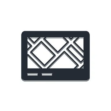 Black Gps device with map icon isolated on white background.  Vector 스톡 일러스트