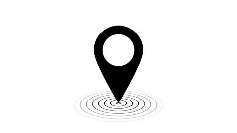 Black GPS Pointer Bouncing Against White Background. Location Pin. Stock Footage 283108749
