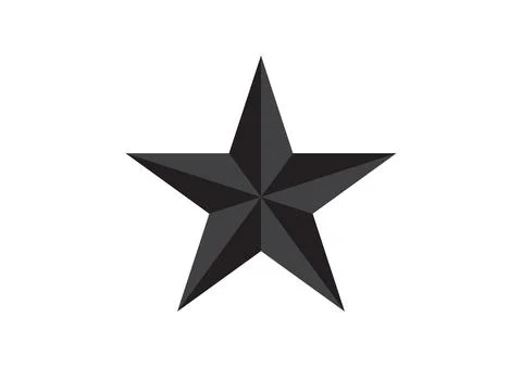 Black Gradient Star Icon  3D Minimal Symbol on White Stock Illustration