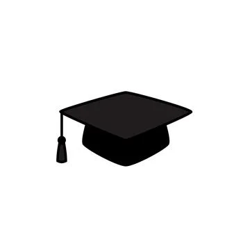 Black Graduation Cap Icon Illustrazione stock