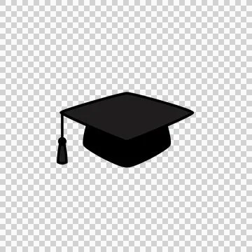 Black Graduation Cap Icon Stock Illustration