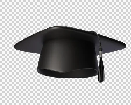 Black Graduation cap or hat with black Tassel Stock Illustration