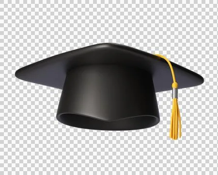 Black Graduation cap or hat with golden Tassel Stock Illustration