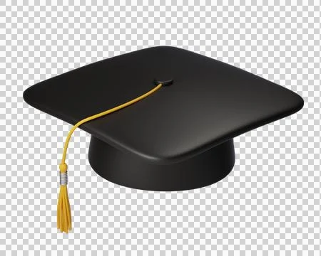 Black Graduation cap or hat with golden Tassel Stock Illustration
