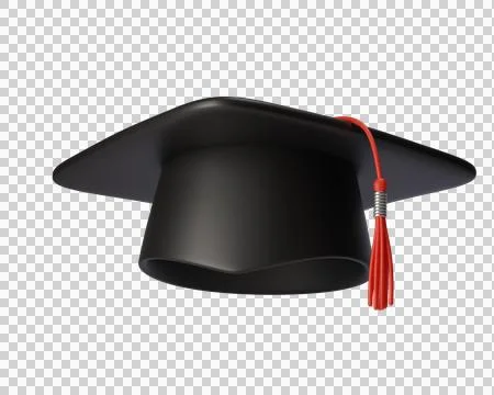 Black Graduation cap or hat with golden Tassel Stock Illustration
