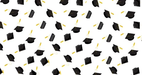 Black Graduation Hat Pattern animation Stock Footage 243823232