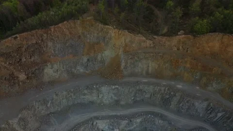 Black granite quarry Stock Footage 130423838