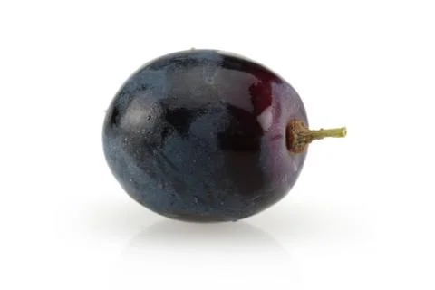 Black grape berry on white background Stock Photos