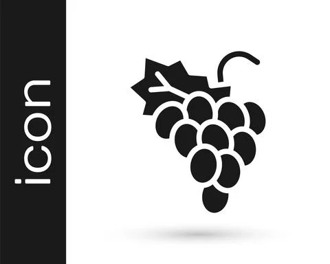 Black Grape fruit icon isolated on white background. Vector Ilustración de archivo