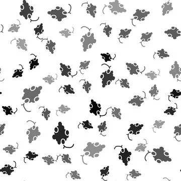 Black Grape fruit icon isolated seamless pattern on white background.  Vector 스톡 일러스트
