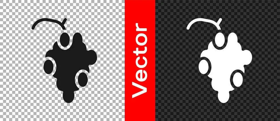 Black Grape fruit icon isolated on transparent background.  Vector Ilustración de archivo