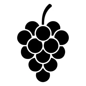 Black Grape Fruit Silhouette Icon Vector Isolated on White Background Ilustración de archivo