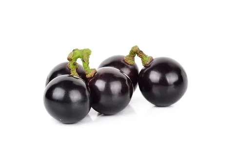 Black grape isolated on the white background Stock Photos