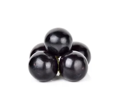 Black grape isolated on the white background Stock Photos