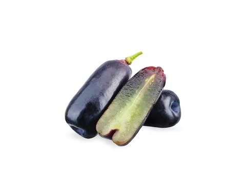 Black grape isolated on white background. Stock Photos