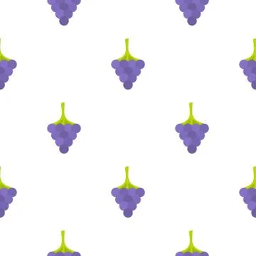 Black grape pattern flat Illustrazione stock