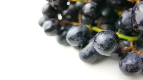 Black Grapes Rotating on White Background Isolated Stock-Footage 62024969