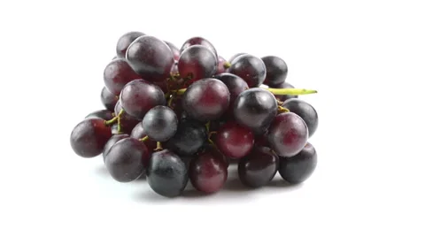 Black grapes  on white background Stock Footage 55011650