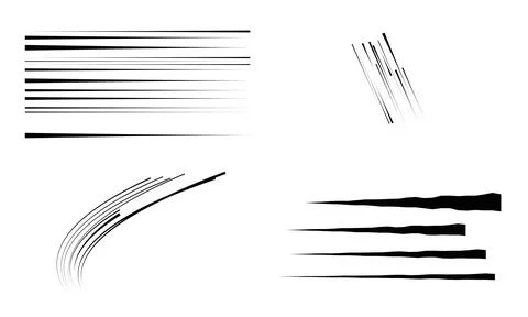 Black graphic elements for motion effects and comic style design inspiration Stock Illustration