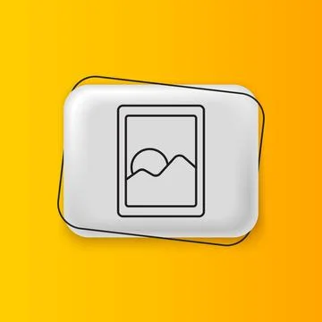 Black Graphic tablet icon isolated on yellow background. Silver rectangle b.. Stock Illustration