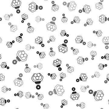 Black Grapple crane grabbed a log icon isolated seamless pattern on white bac Stock Illustration