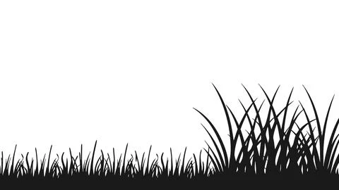 Black grass silhouette bottom border vector Stock Illustration