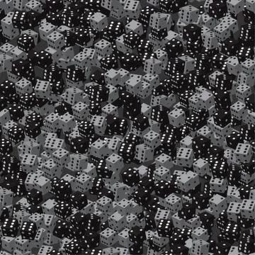 Black Gray Dice Seamless Pattern, 3D Illustration Stock Illustration