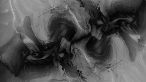 Black gray ink smoke wave motion animated background Stock Footage