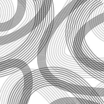 Black Gray Interlocking Wave Line Background Stock Illustration