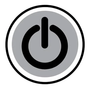 Black on gray power icon Vector Illustration isolated on white background. EP Stock Illustration