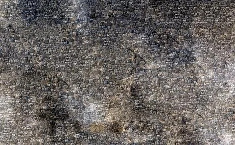 Black, gray stone background from old cobblestone granite pattern Foto stock