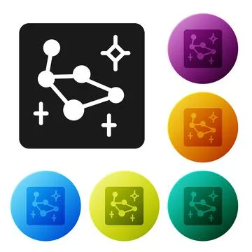 Black Great Bear constellation icon isolated on white background. Set icons i 스톡 일러스트